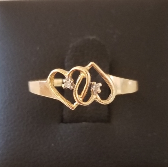 Stampd Jewelry - 10K Gold Double Heart Ring